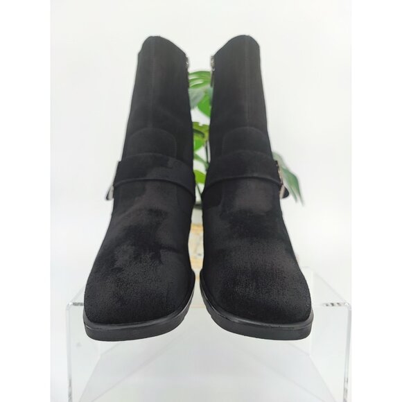 Salvatore Ferragamo Women’s Black Suede Leather Ankle Boots Size 8.5B US - Picture 2 of 8